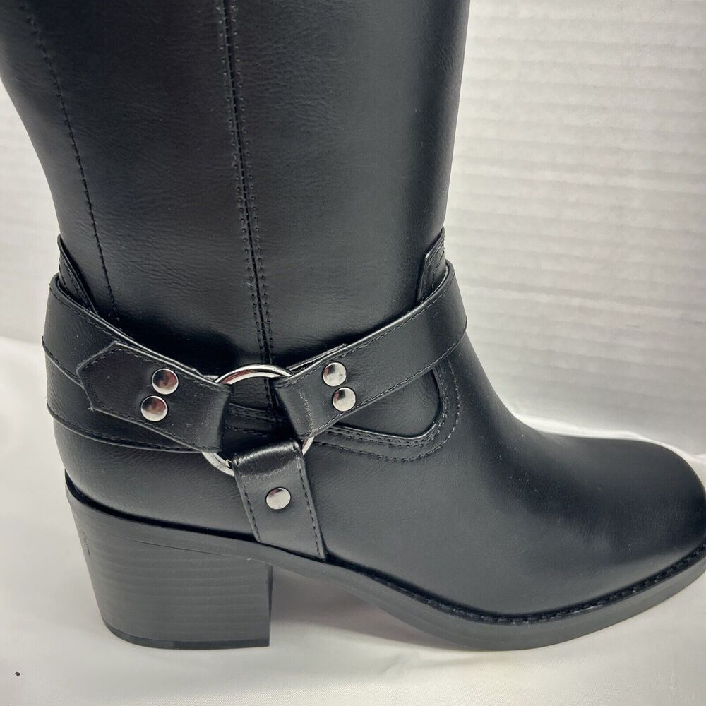 MARC FISHER Laile2 Block Heel Knee High Harness Motocycle Boots Brown SZ 9 NEW - Picture 4 of 10